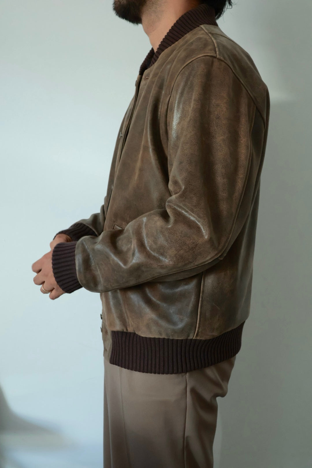 【Cale】ANTIQUE CALF AWARD JACKET