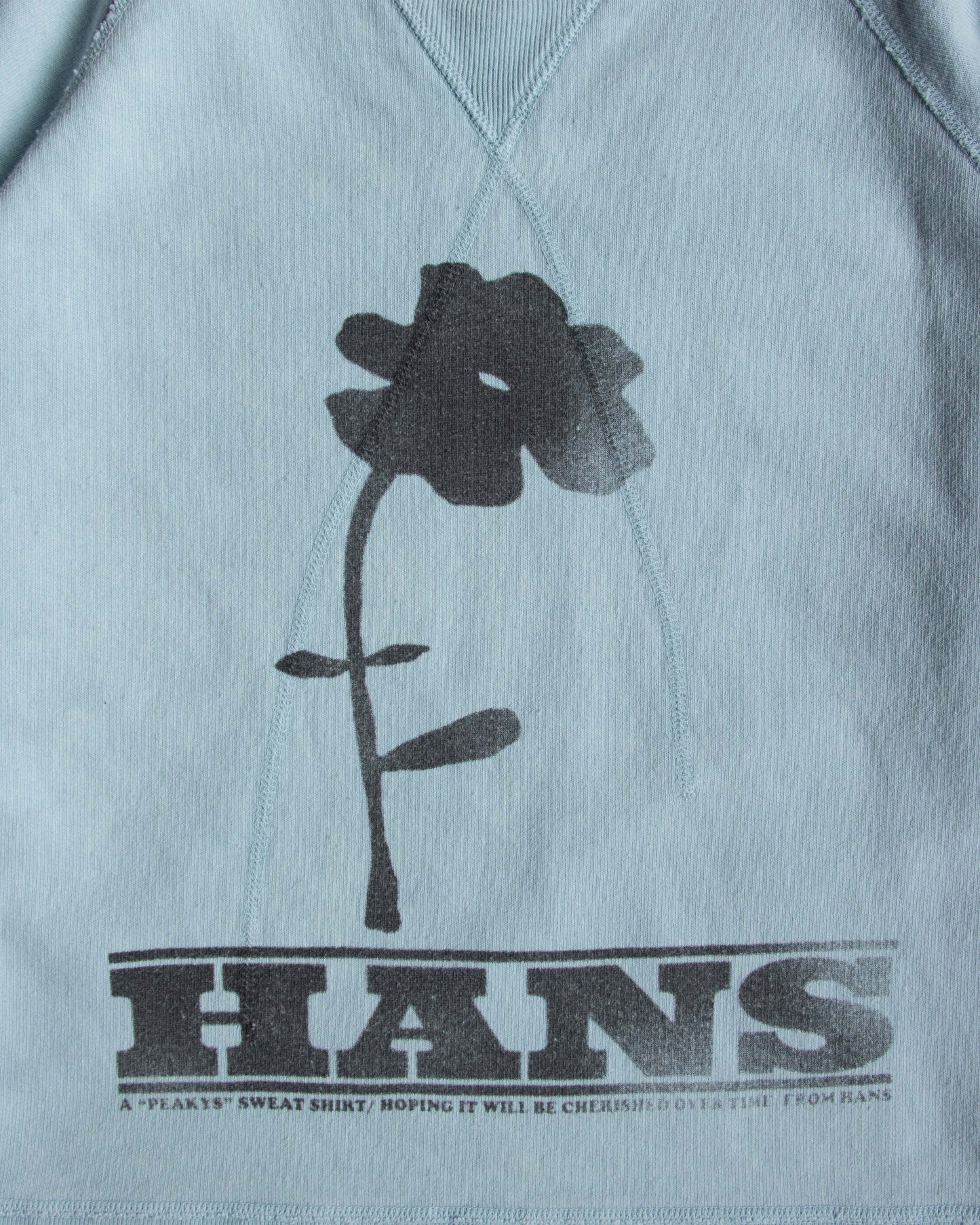 【HANS】FLOWER PRINT SWEAT / BLUE