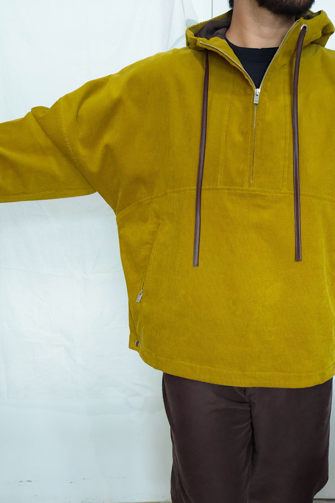 【Cale】14W Organic cotton Corduroy Anorak(GREEN)