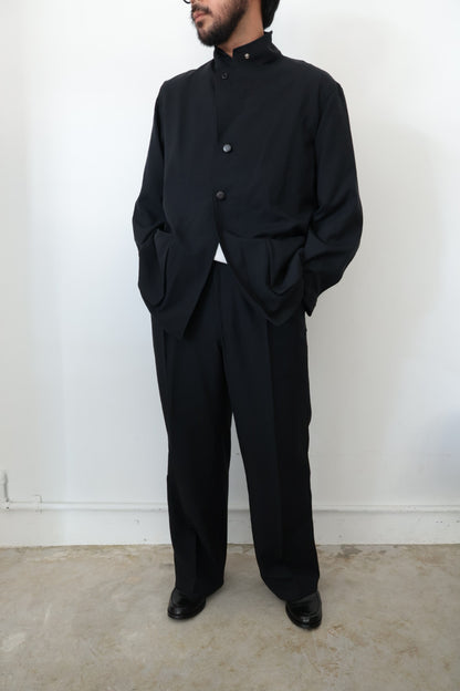 【Cale】WATER TWISTED LINEN  JACKET  (Blue × Green)