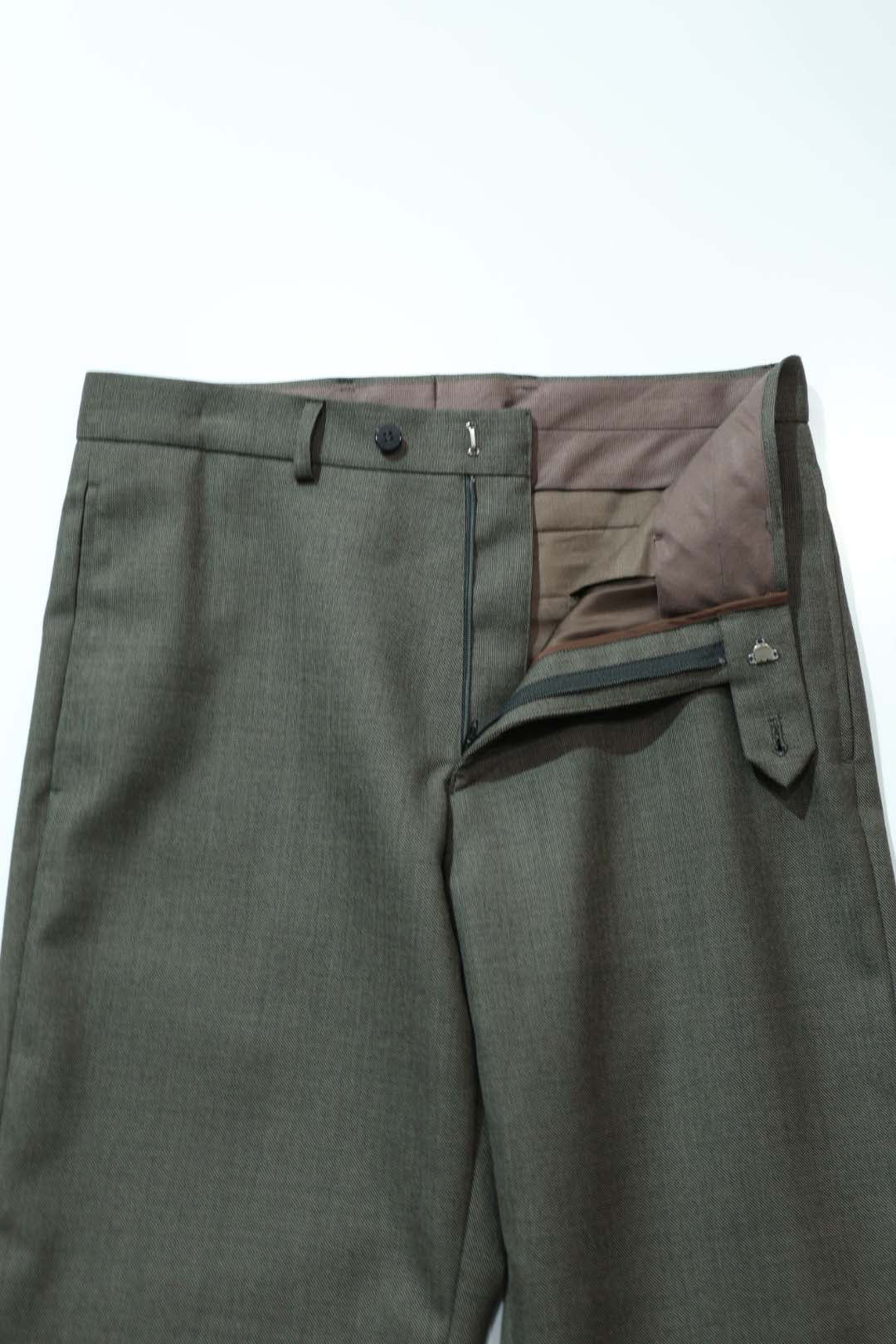 20%off【Cale】 WOOL SHARKSKIN VIST NO TUCK SLACKS