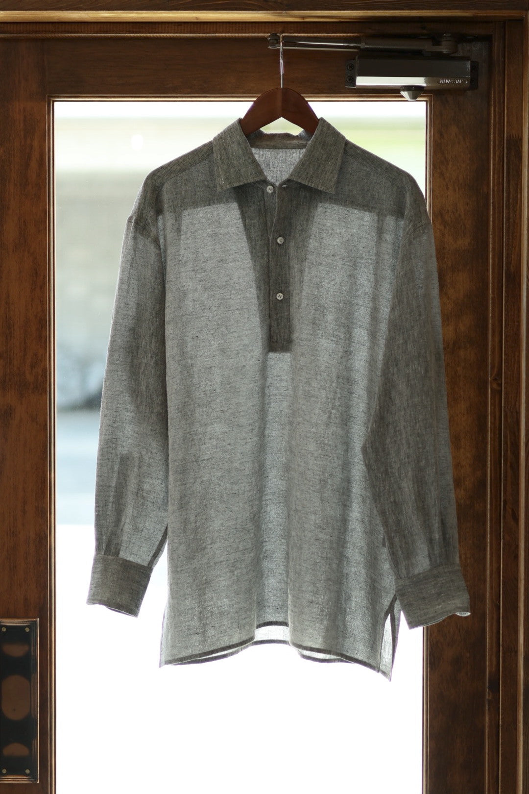 【30％off】Cale  Water twist linen p/o shirt