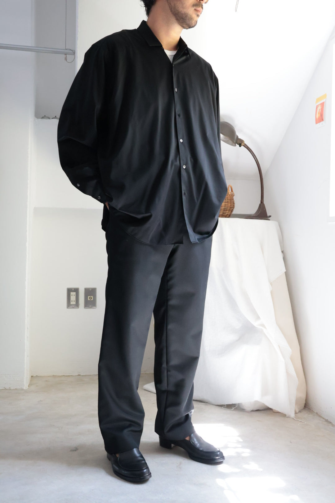 【YLÈVE】 WOOL MOHAIR GABA STRAIGHT TROUSERS