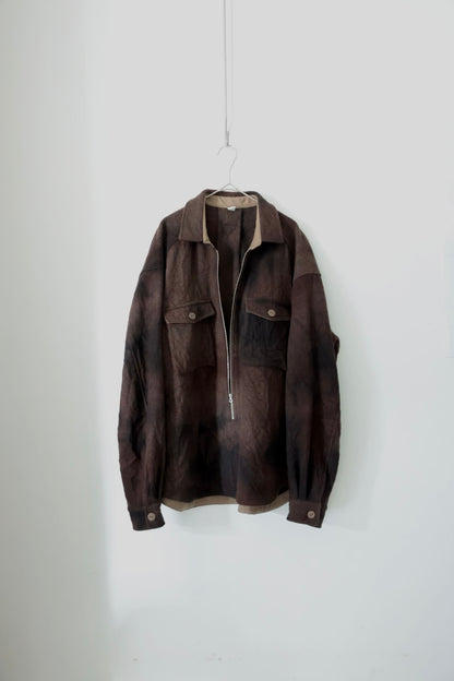 【satou】Half zip melton shirt  (sabi)