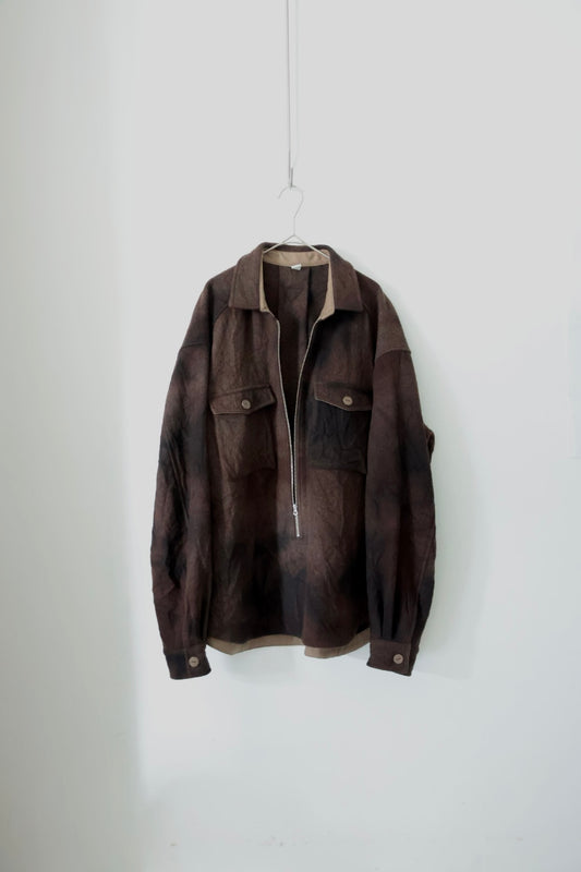 【satou】Half zip melton shirt  (sabi)