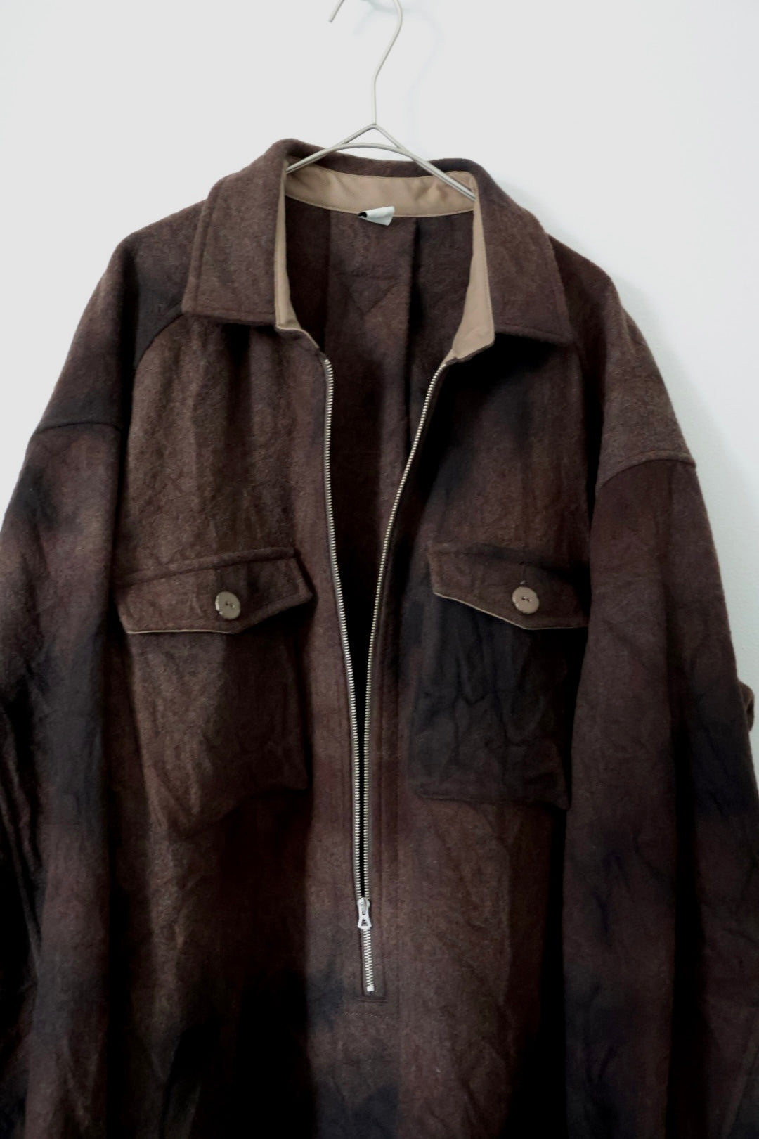 【satou】Half zip melton shirt  (sabi)