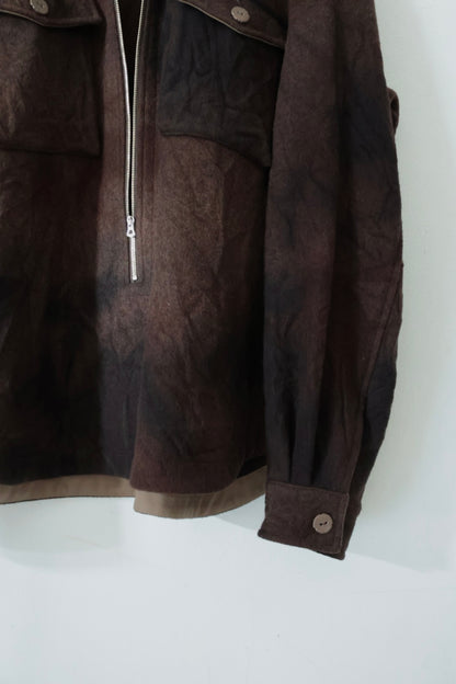 【satou】Half zip melton shirt  (sabi)