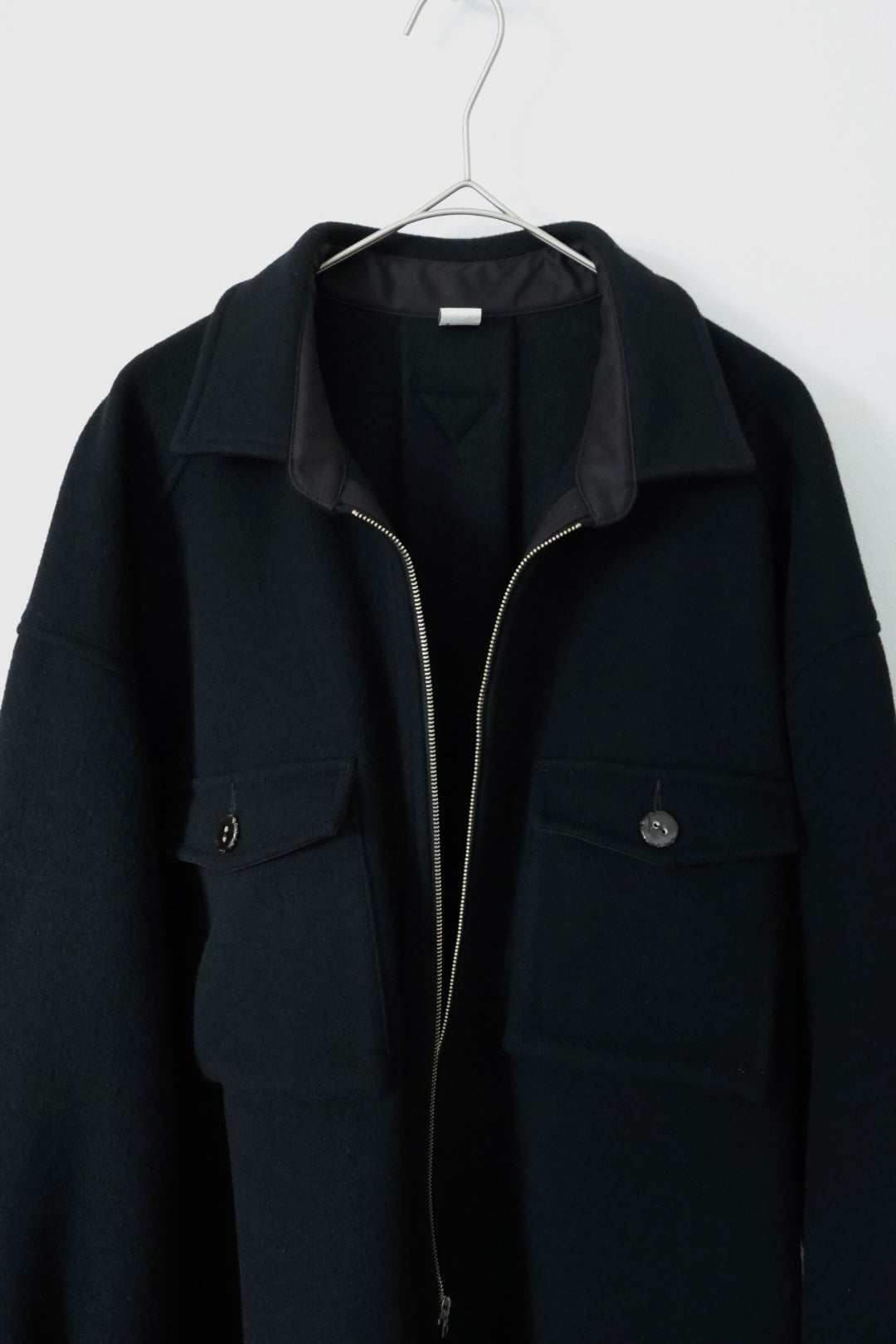 【satou】Half zip melton shirt  (kuro)