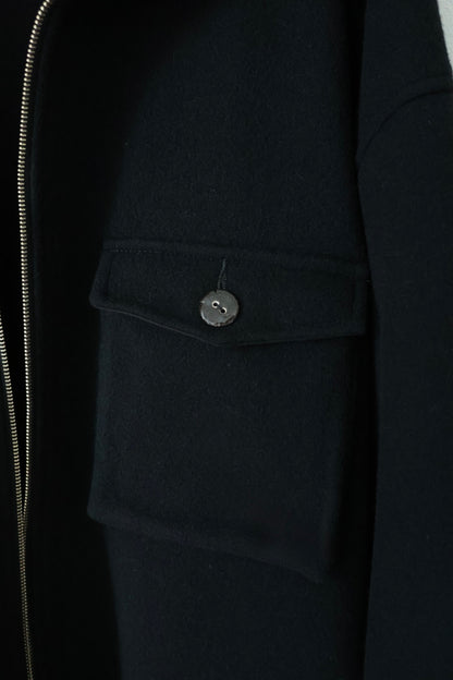 【satou】Half zip melton shirt  (kuro)