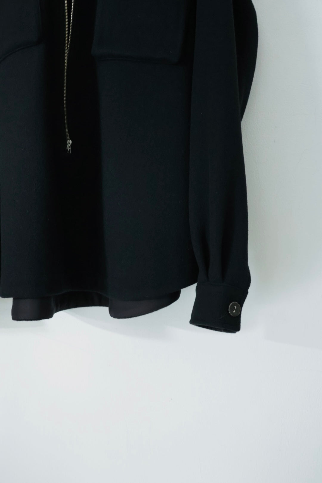 【satou】Half zip melton shirt  (kuro)