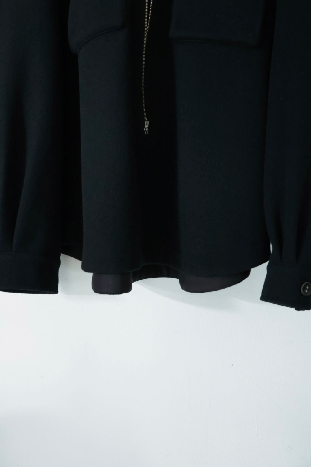 【satou】Half zip melton shirt  (kuro)