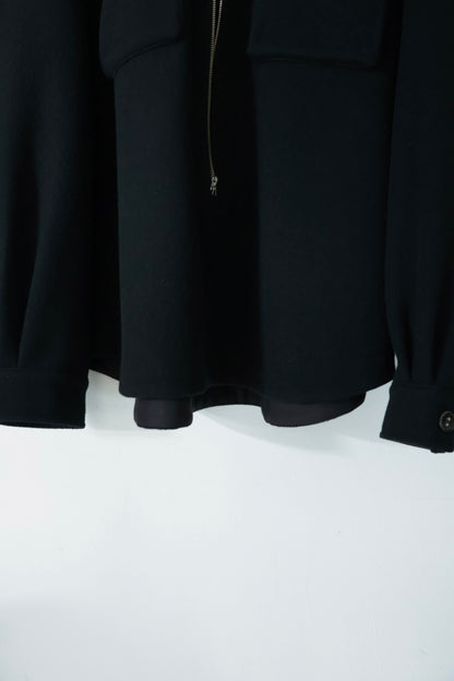 【satou】Half zip melton shirt  (kuro)