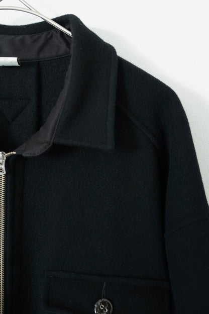 【satou】Half zip melton shirt  (kuro)