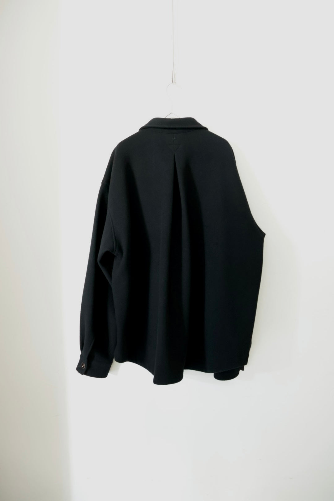 【satou】Half zip melton shirt  (kuro)