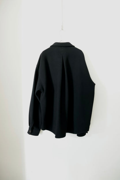 【satou】Half zip melton shirt  (kuro)
