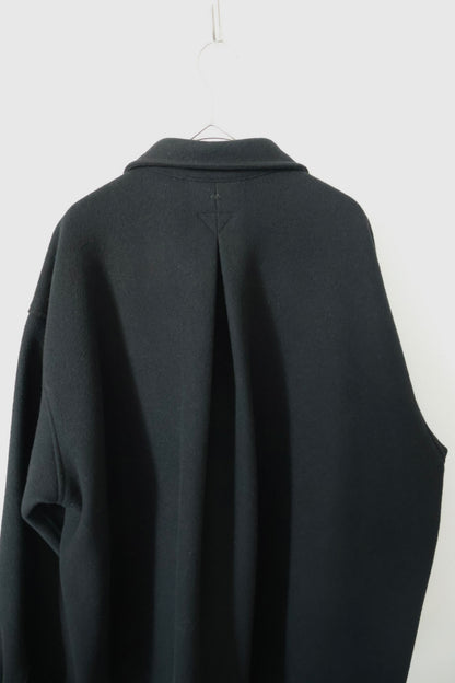 【satou】Half zip melton shirt  (kuro)
