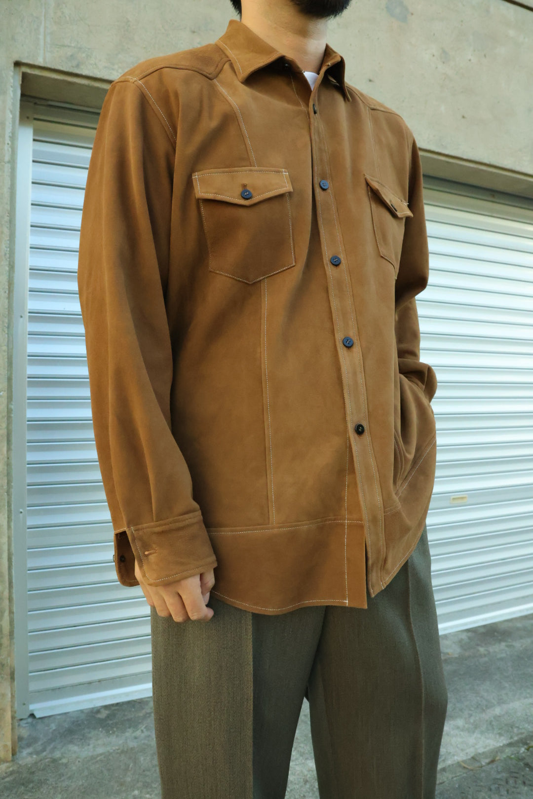 【Cale】SHEEP SUEDE LIGHT WESTERN SHIRT