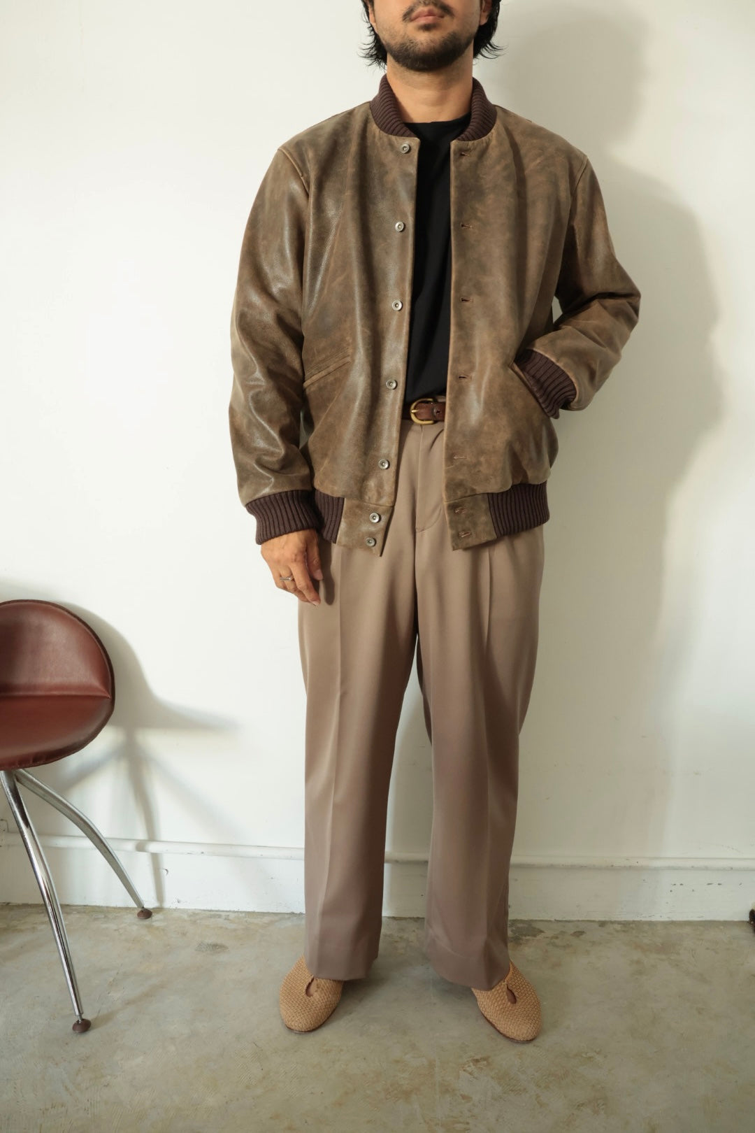 【Cale】ANTIQUE CALF AWARD JACKET