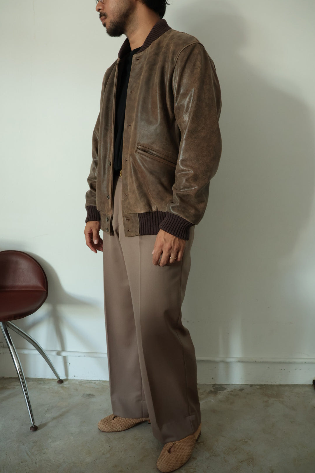 【Cale】ANTIQUE CALF AWARD JACKET