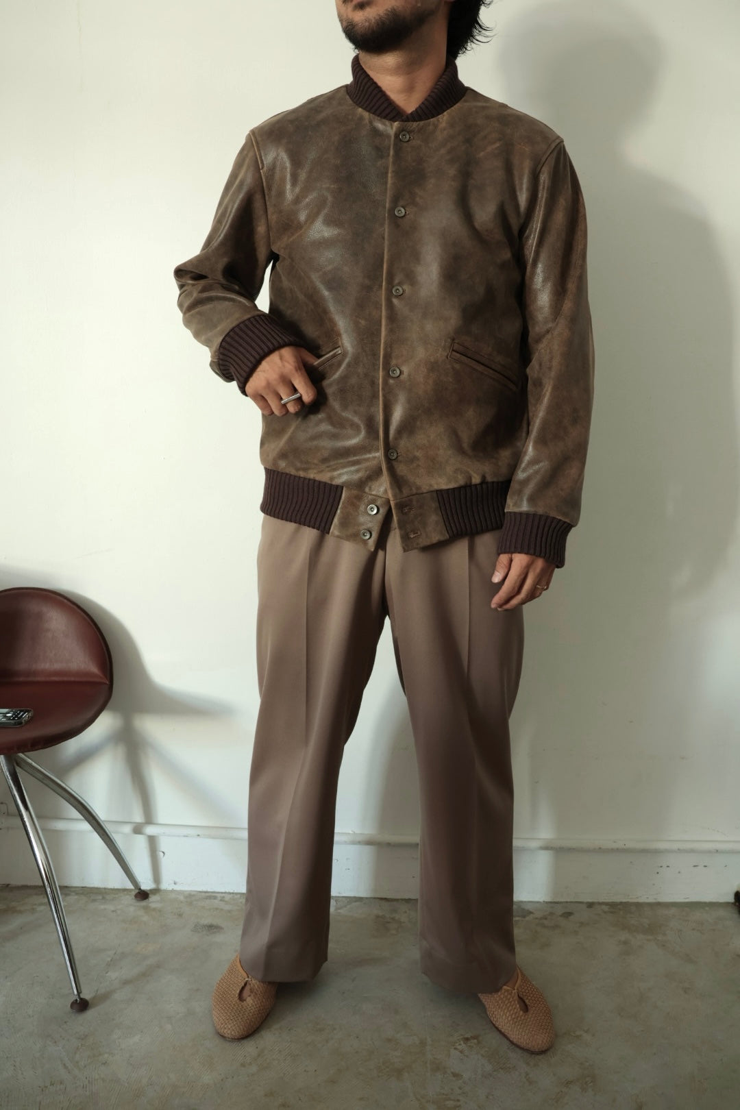 【Cale】ANTIQUE CALF AWARD JACKET