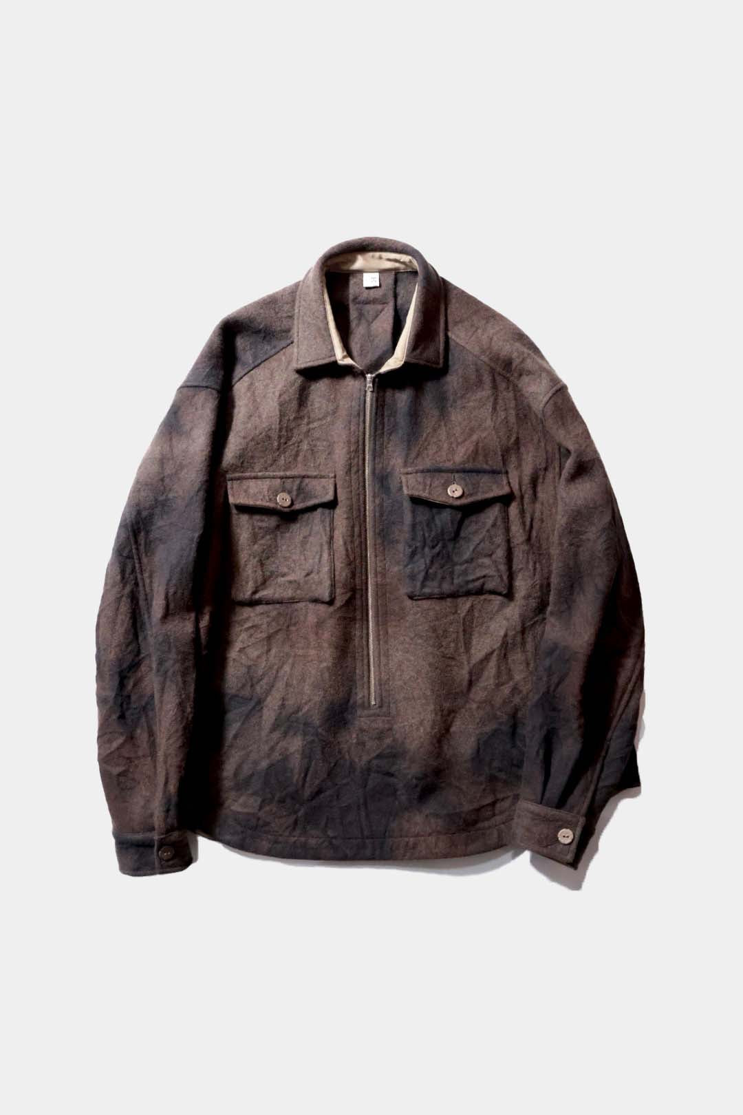 【satou】Half zip melton shirt  (sabi)