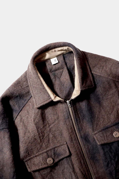 【satou】Half zip melton shirt  (sabi)