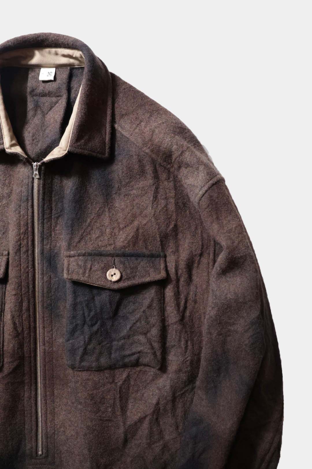 【satou】Half zip melton shirt  (sabi)