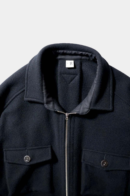 【satou】Half zip melton shirt  (kuro)