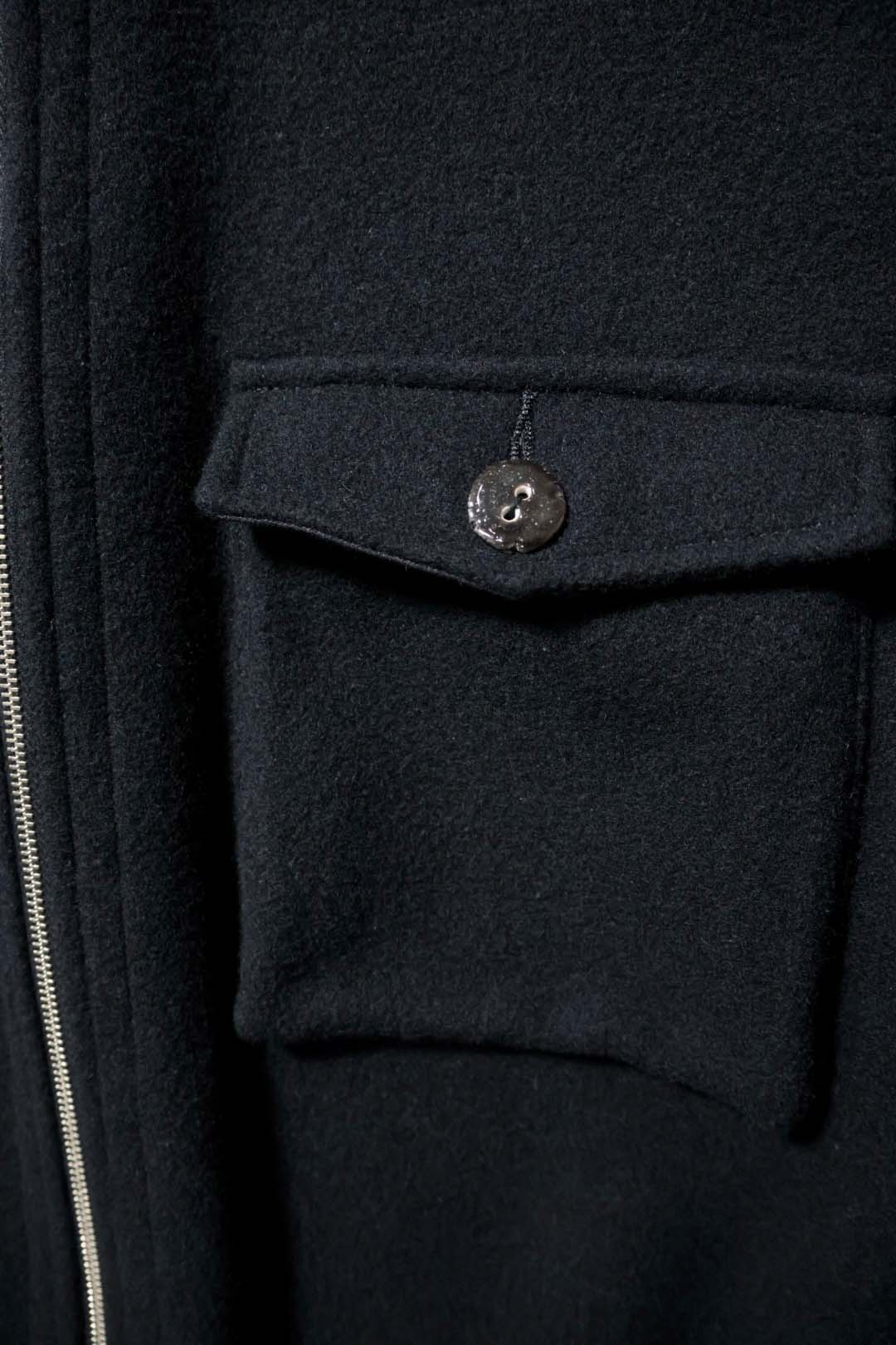 【satou】Half zip melton shirt  (kuro)