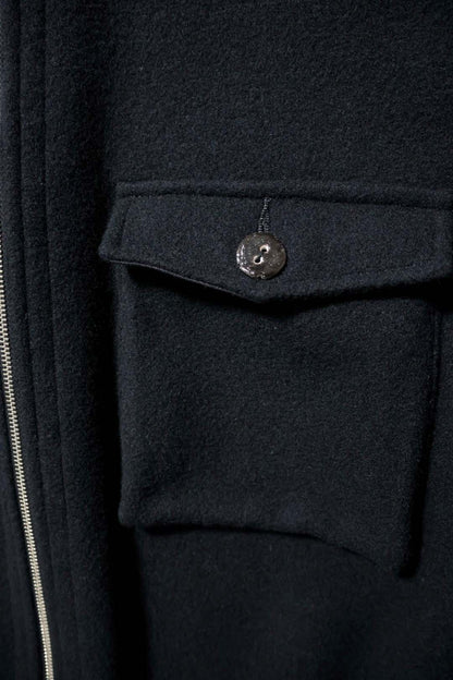 【satou】Half zip melton shirt  (kuro)