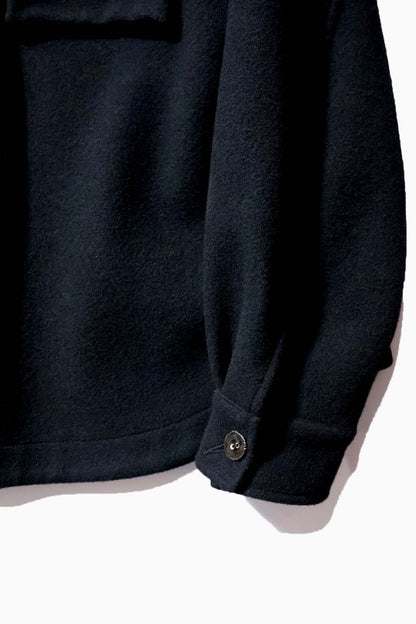 【satou】Half zip melton shirt  (kuro)