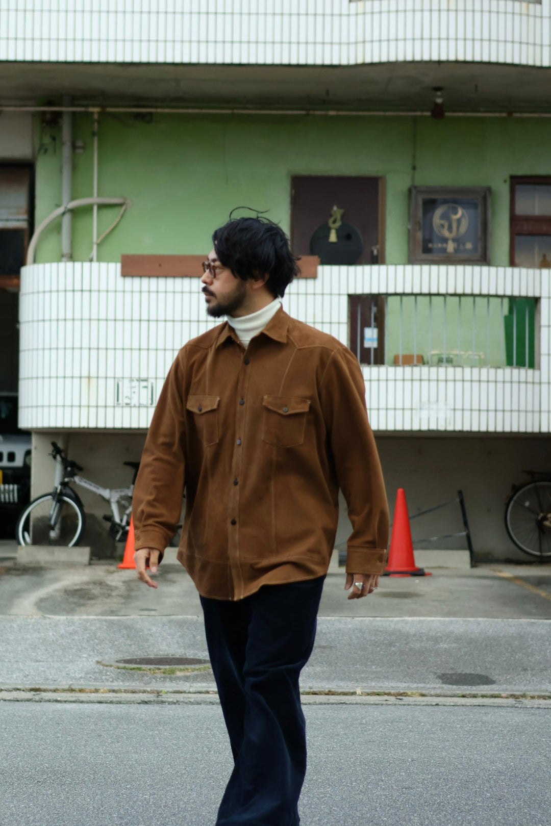 【Cale】LIGHT SHEEP SUEDE WESTERN SHIRT