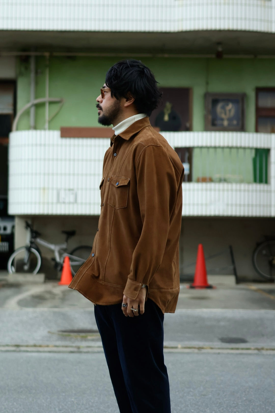 【Cale】LIGHT SHEEP SUEDE WESTERN SHIRT