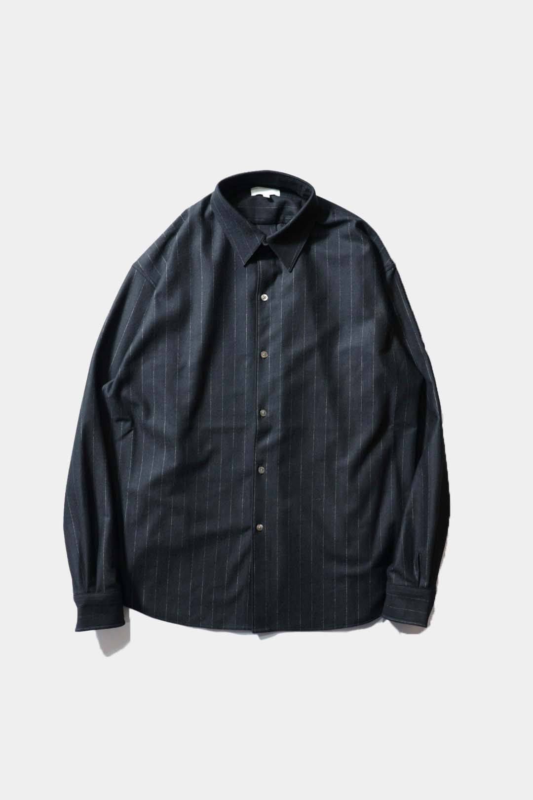 KANEMASA PHIL.】36G Wool Stripe Ideal Shirt – Mo
