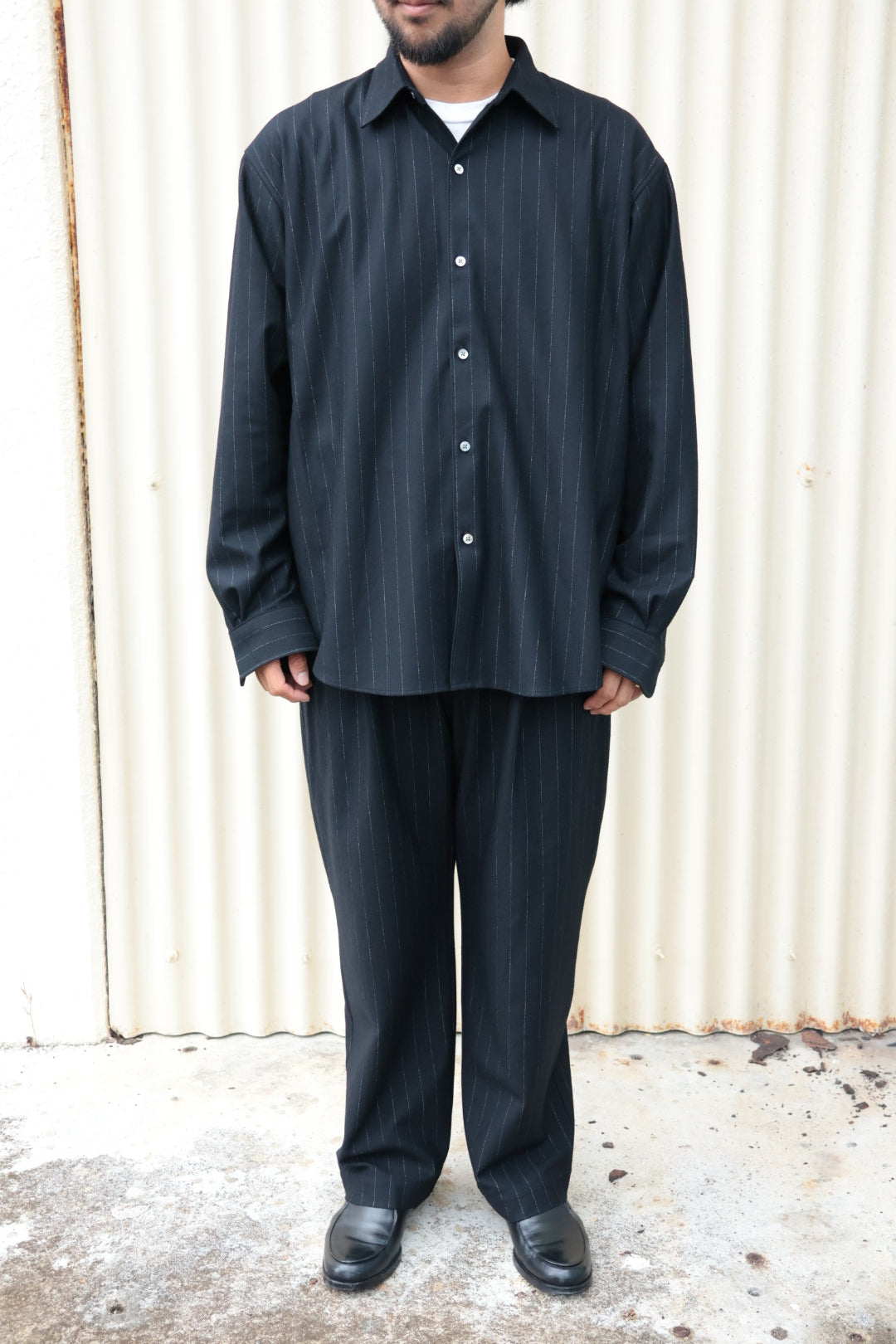 KANEMASA PHIL.】36G Wool Stripe Ideal Shirt – Mo