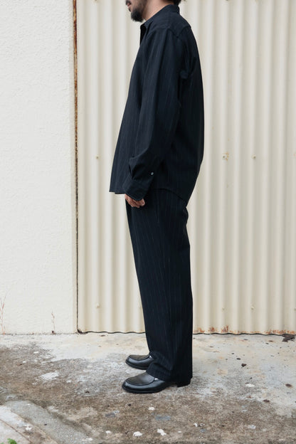 【KANEMASA PHIL.】36G Wool Stripe Ideal Shirt