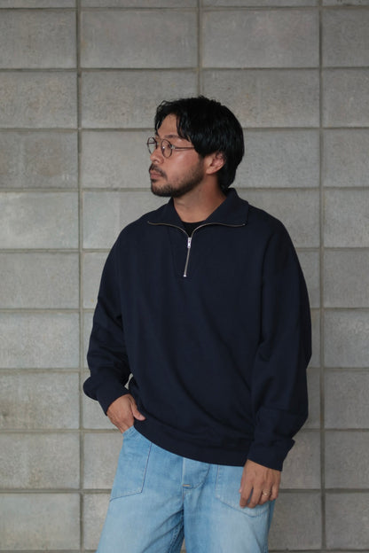 【Y】ORGANIC COTTON BLEND HEAVY WEIGHT FLEECE HALF ZIP