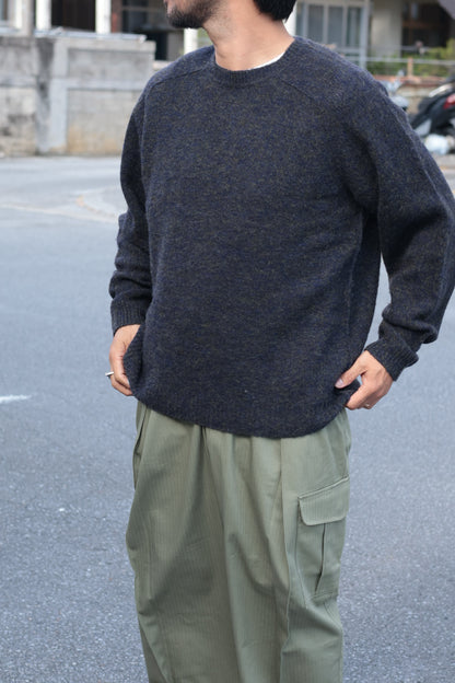 [YLÈVE] ITALIAN MERINO WOOL MELANGE KNIT PULL OVER