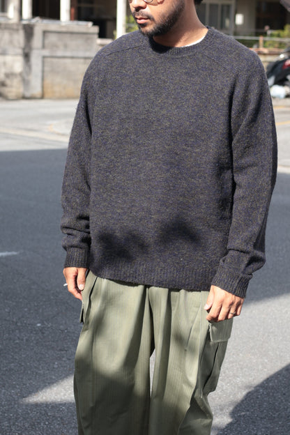 [YLÈVE] ITALIAN MERINO WOOL MELANGE KNIT PULL OVER