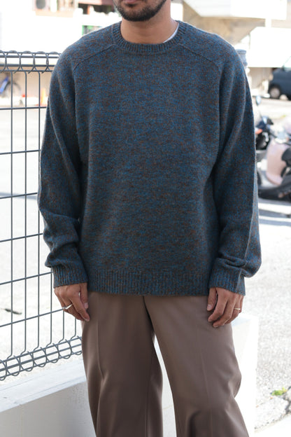 [YLÈVE] ITALIAN MERINO WOOL MELANGE KNIT PULL OVER