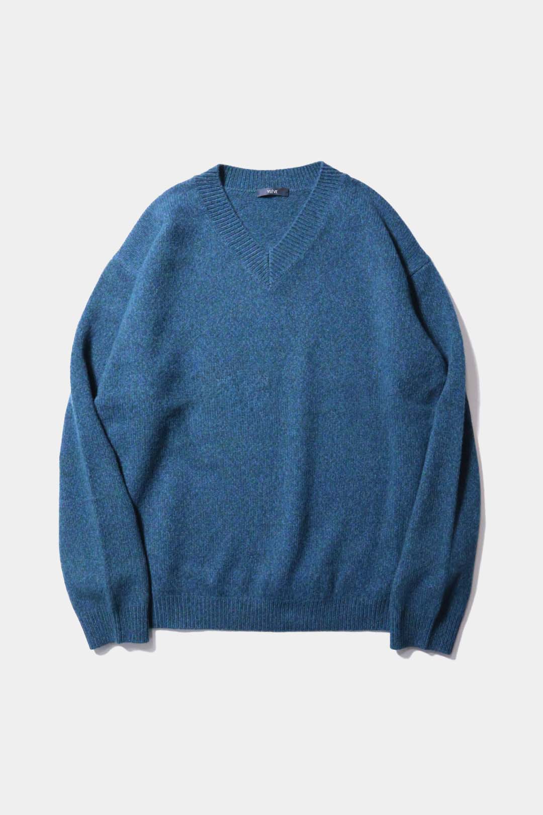 [YLÈVE] WOOL CASHMERE MELANGE KNIT V NECK PULL OVER