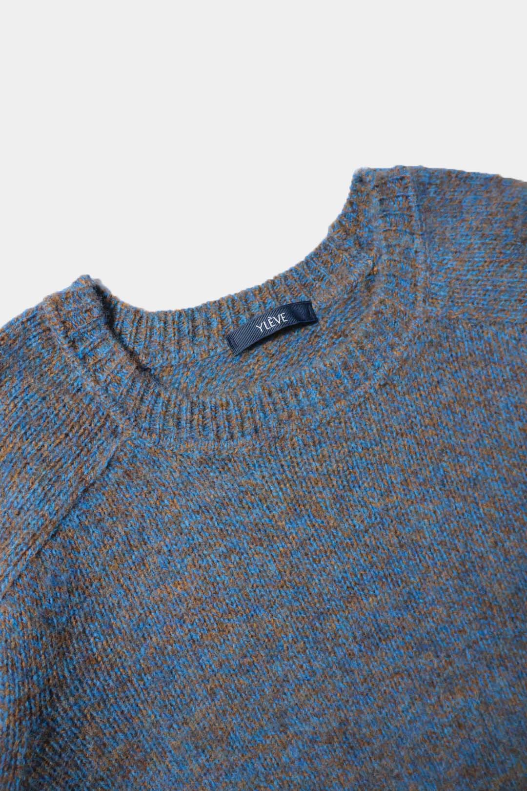 [YLÈVE] ITALIAN MERINO WOOL MELANGE KNIT PULL OVER