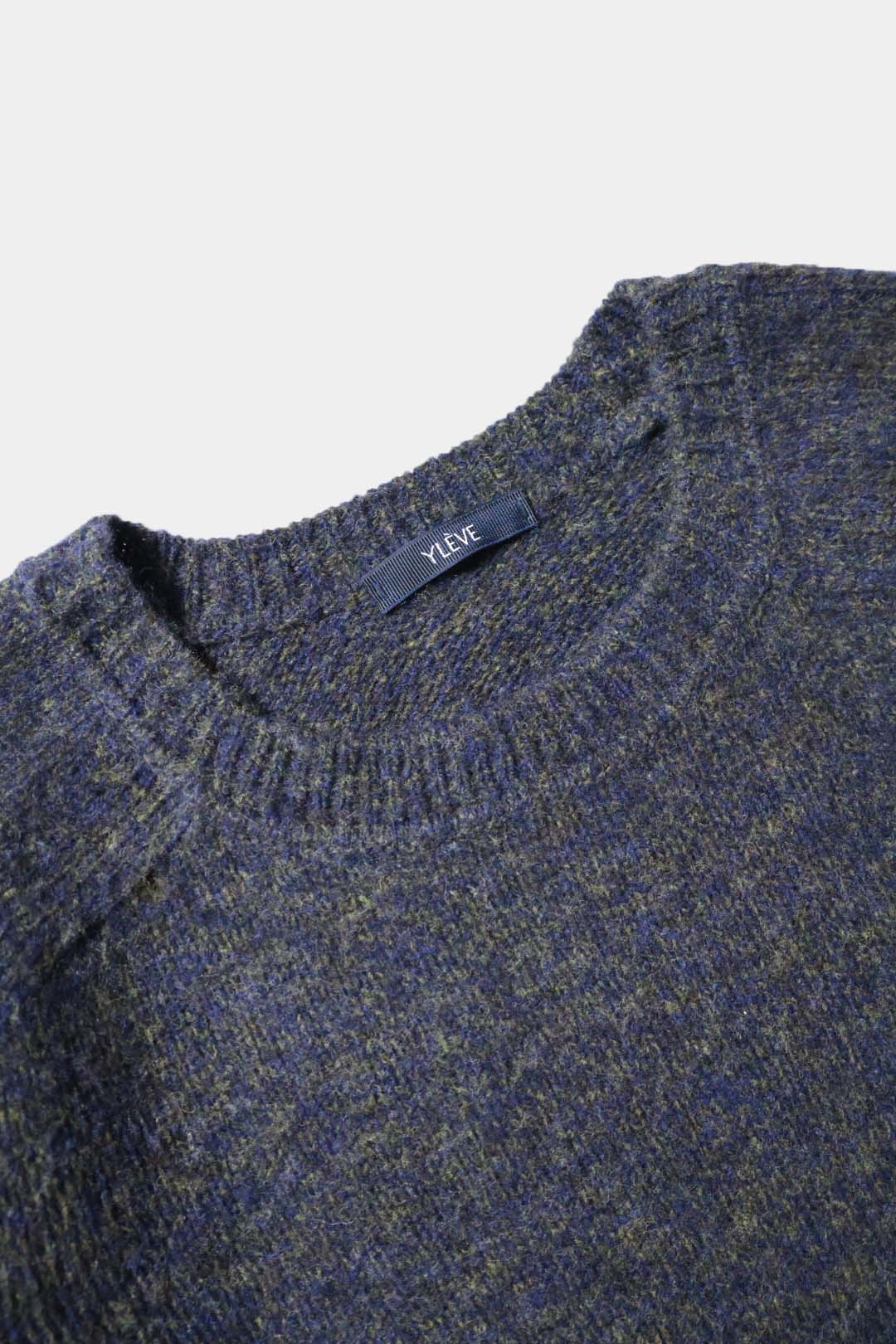 [YLÈVE] ITALIAN MERINO WOOL MELANGE KNIT PULL OVER