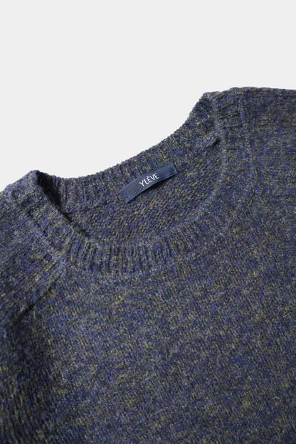 [YLÈVE] ITALIAN MERINO WOOL MELANGE KNIT PULL OVER