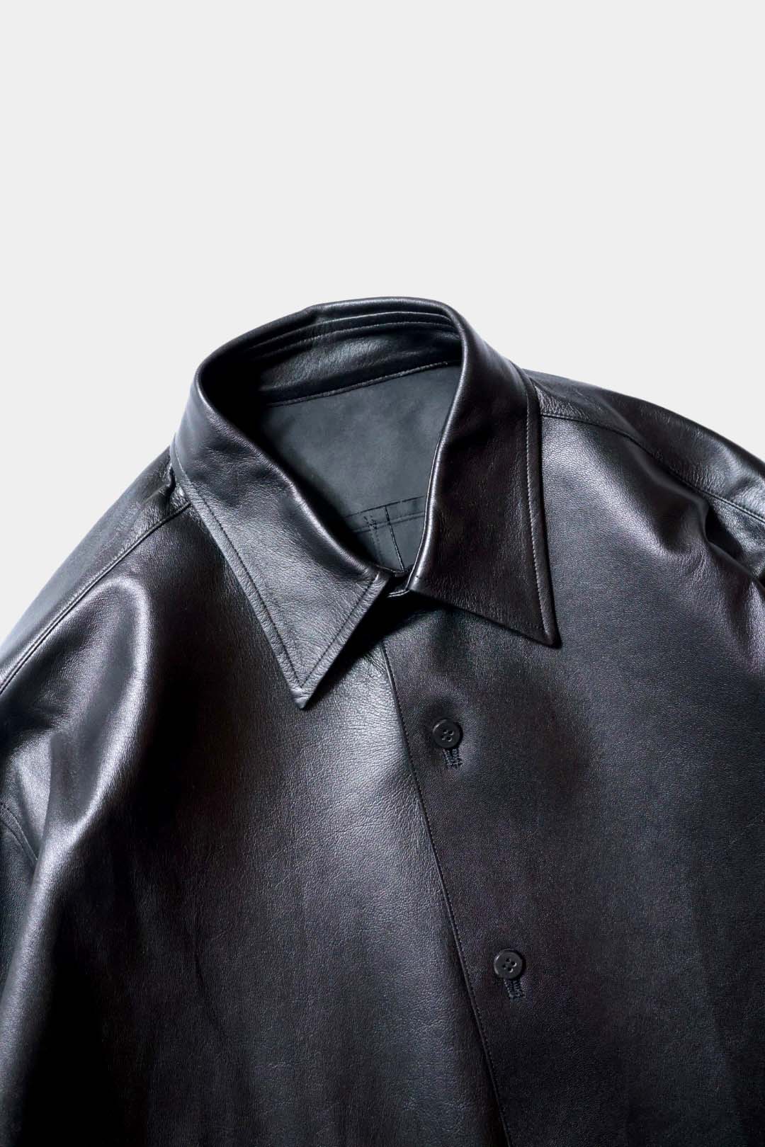 【Cale】 Lamb Leather Shirt