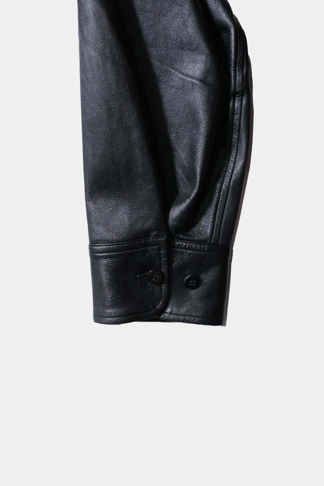 【Cale】 Lamb Leather Shirt