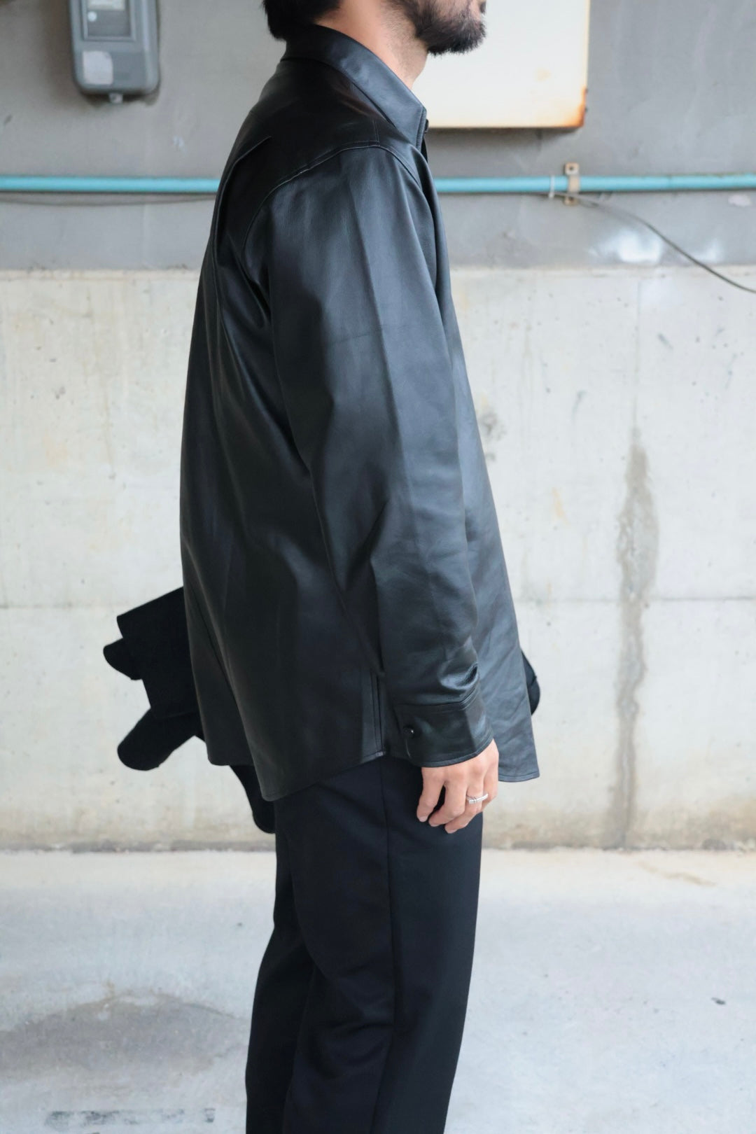 【Cale】 Lamb Leather Shirt