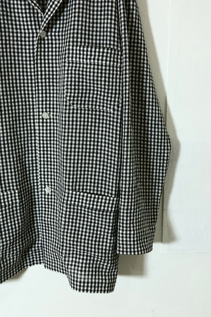 【Cale】WATER TWISTED LINEN  JACKET  (White × Black)