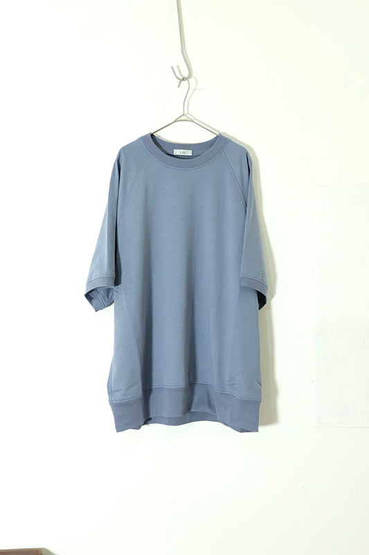 【Cale】36G Cotton Lined Crew neck T-shirt（Blue Gray)