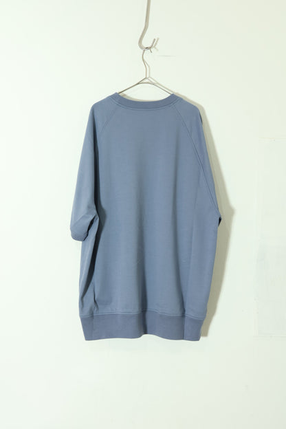 【Cale】36G Cotton Fleece Crew Neck T-shirt（Blue Gray)